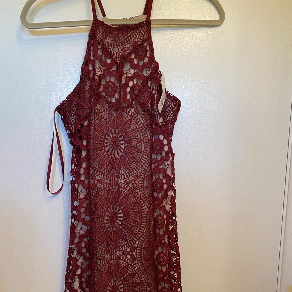Burgundy lance dress from Francescas